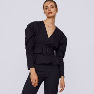 Zara Black Belted Blouse